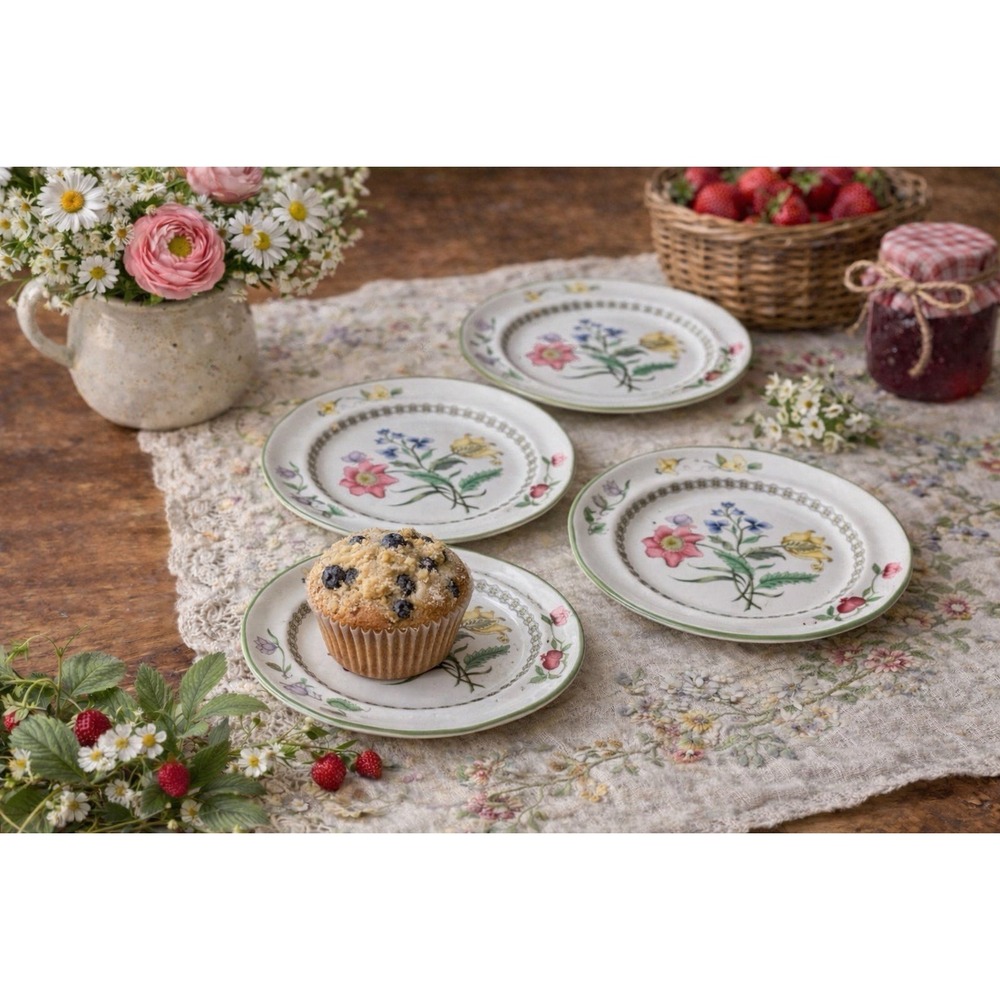 Vintage Spode Summer Palace Bread Plate | Floral Design W150 6" | Set of 6